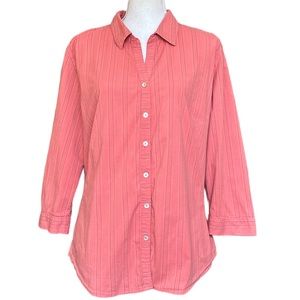 Cut Loose Pink Striped Cotton Button Down Shirt size XL